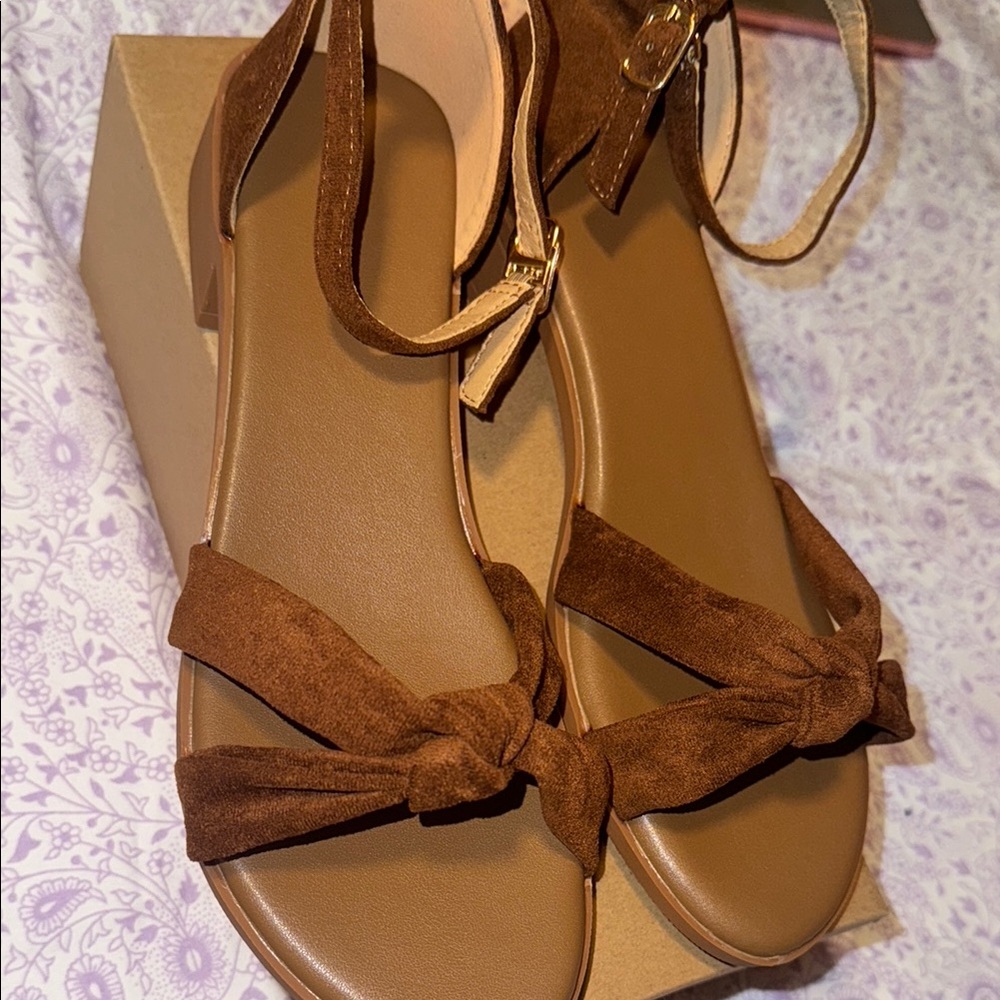 Brown Suede Women's Sandals